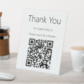 Bitte Verlass uns einen schwarzen und weißen QR-Co Sockelschild (In SItu)