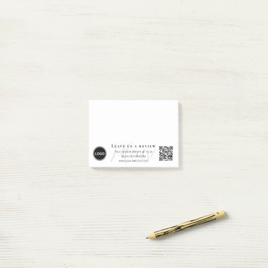 Bitte Verlass uns einen Überblick über den QR-Code Post-it Klebezettel (Auf Schreibtisch)