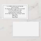 Bitte verschicken Sie Geschenke für Babyduschenkar Begleitkarte (Vorne/Hinten)