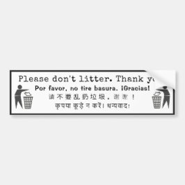 Bitte verunreinigen Sie nicht danken Ihnen! Autoaufkleber