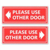 Bitte verwenden Sie andere Türsignatur mit Pfeil r Aufkleber (Vorderseite)