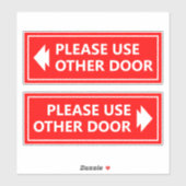 Bitte verwenden Sie andere Türsignatur mit Pfeil r Aufkleber (Blatt)