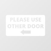 Bitte verwenden Sie den anderen Türvorschub. Fensteraufkleber (Blatt)