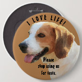 "Bitte verwenden Sie uns nicht mehr für Tests" Bea Button (Vorne & Hinten)