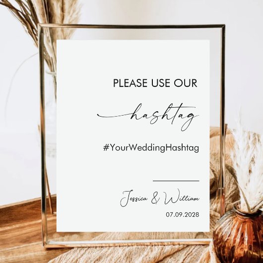 Bitte verwenden Sie unsere Hashtag Wedding Capture Poster