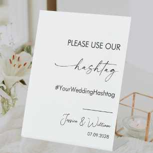Bitte verwenden Sie unsere Hashtag Wedding Capture Sockelschild