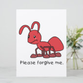 Bitte verzeihen Sie mir, dass ich eine Rote Ant-Ka Einladung (Stehend Vorderseite)