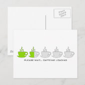 Bitte warten... Koffeinbelastung Postkarte (Vorne/Hinten)