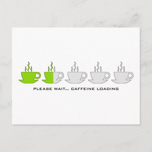 Bitte warten... Koffeinbelastung Postkarte (Vorderseite)