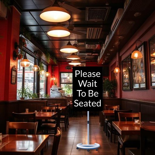 Bitte warten Sie, bis das schwarze Zeichen gesetzt Poster