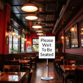 Bitte warten Sie, bis Sie das weiße Zeichen gesetz Poster