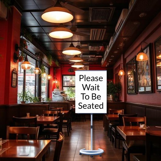 Bitte warten Sie, bis Sie das weiße Zeichen gesetz Poster