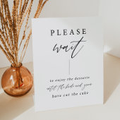 Bitte warten Sie ein elegantes Hochzeitdessertschi Sockelschild