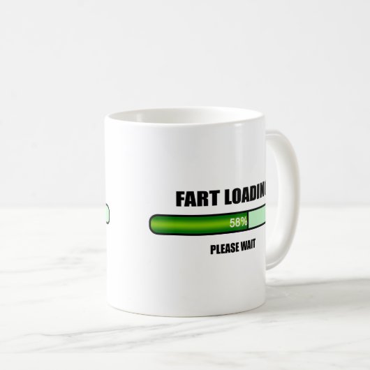 Bitte warten Sie Furz Jetzt Neuigkeiten laden Kaffeetasse (VorderseiteRechts)