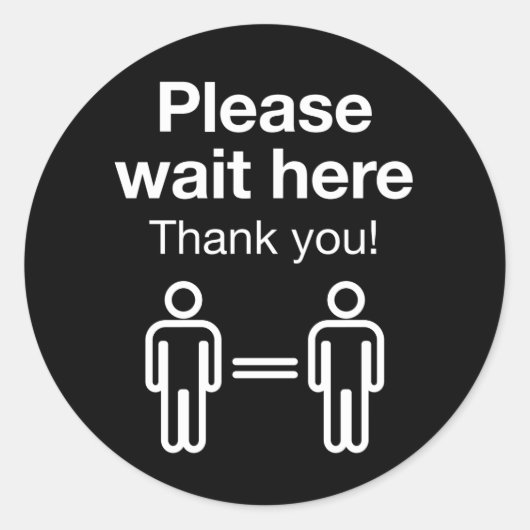 Bitte warten Sie hier Runder Aufkleber (Vorderseite)