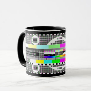 "Bitte warten" TV-Testbild Tasse