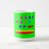 Bitte waschen Sie Designkalk grün mit Worten Kaffeetasse (Mittel)