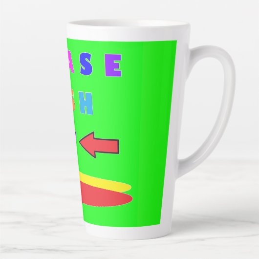 Bitte waschen Sie Designkalk grün mit Worten Milchtasse (Rechts)