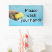 Bitte waschen Sie die Hand mit Seife Banner (Insitu)