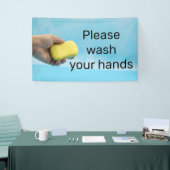 Bitte waschen Sie die Hand mit Seife Banner (Messeveranstaltung)