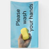 Bitte waschen Sie die Hand mit Seife Banner (Vertikal)