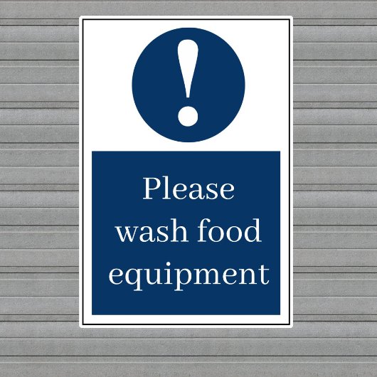 Bitte Waschen Sie die Lebensmittelausrüstung Aufkleber