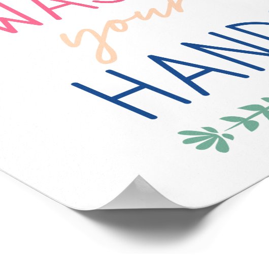 Bitte waschen Sie Ihre Hände Farbe Poster (Ecke)