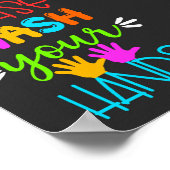 Bitte waschen Sie Ihre Hände farbenfrohe moderne T Poster (Ecke)