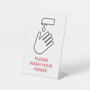 Bitte waschen Sie Ihre Hände und Ihre Hygiene. Sockelschild