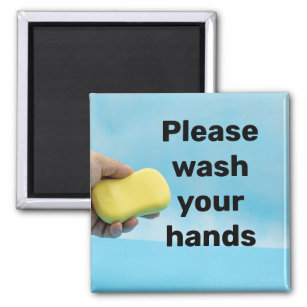Bitte waschen Sie sich die Hand mit Seife Magnet