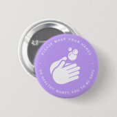 Bitte waschen Sie sich die Hände - Hand waschen Co Button (Vorne & Hinten)