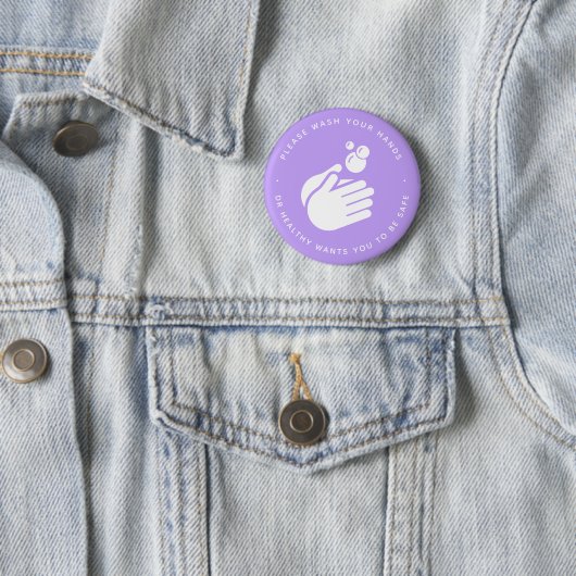 Bitte waschen Sie sich die Hände - Hand waschen Co Button (Beispiel)