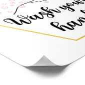 Bitte waschen Sie sich die Hände in die Kalligraph Poster (Ecke)