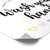 Bitte waschen Sie sich die Hände in die Kalligraph Poster (Ecke)