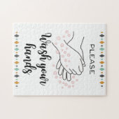 Bitte waschen Sie sich die Hände in die Kalligraph Puzzle (Horizontal)