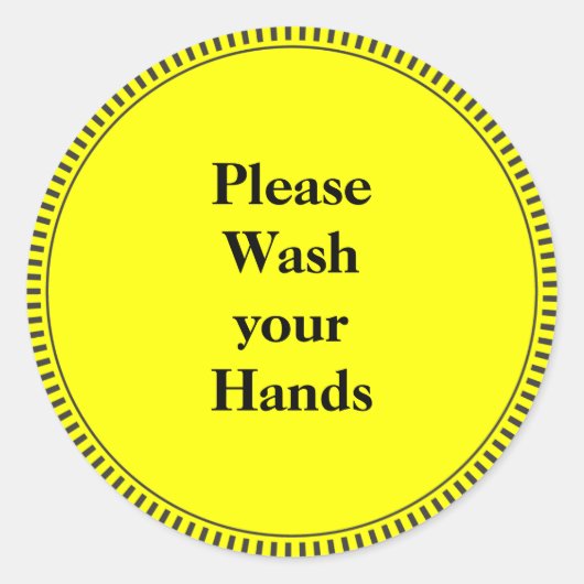 Bitte waschen Sie sich die Hände Runder Aufkleber (Vorderseite)