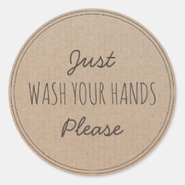 Bitte waschen Sie sich einfach die Hände | BLEIBE  Runder Aufkleber