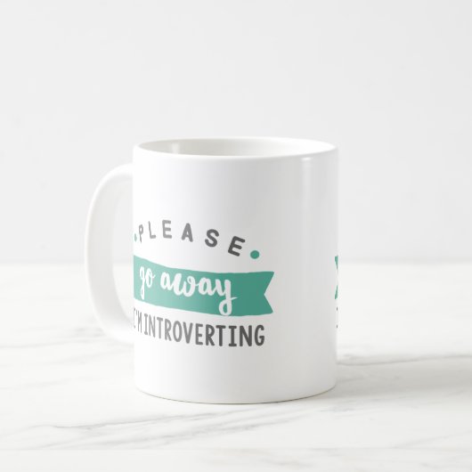 Bitte weg gehe ich introverting cofee Tasse (Vorderseite Links)
