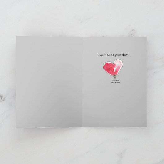 Bitte Woo Me Cartoon Sloth Karte (Innenseite)