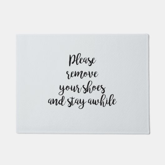 Bitte ziehen Sie Ihre Schuhe ab und bleibe Sie bla Fußmatte (Vorderseite)