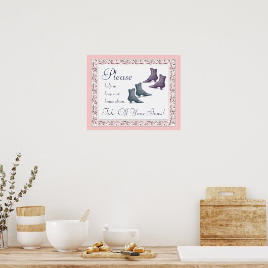 Bitte ziehen Sie Ihre Schuhe aus Poster (Küche)