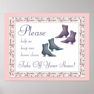 Bitte ziehen Sie Ihre Schuhe aus Poster
