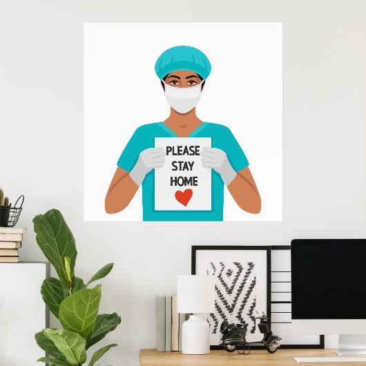 Bitte Zuhause Poster Bleibe (Heimbüro)