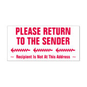 "BITTE ZUM SENDER ZURÜCKKEHREN" Briefmarke Permastempel (Design)