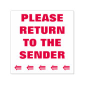 "BITTE ZUM SENDER ZURÜCKKEHREN" Briefmarke Permastempel (Design)