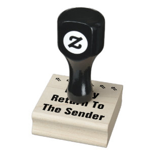 "Bitte zurück zum Absender" + Briefmarke aus Arrow Gummistempel