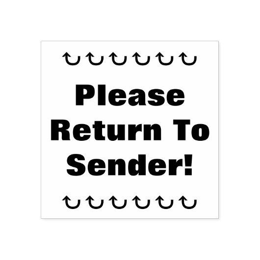 "Bitte zurück zum Absender!" Briefmarke Gummistempel (Prägung)