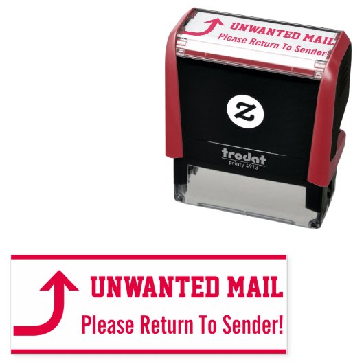 "Bitte zurück zum Absender!" Briefmarke Permastempel (Beispiel)