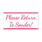 "Bitte zurück zum Absender!" Briefmarke Permastempel (Design)
