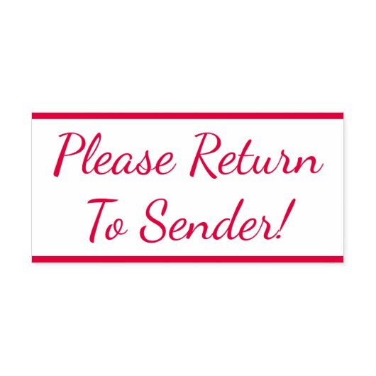 "Bitte zurück zum Absender!" Briefmarke Permastempel (Design)